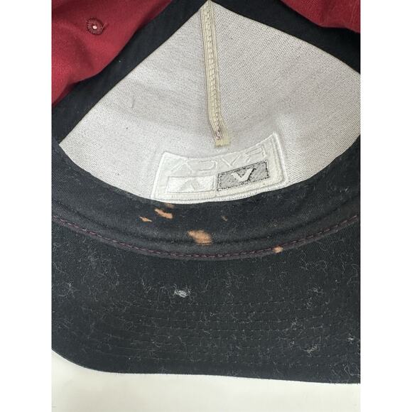 RVCA Snapback Hat Flat Brim Reb Black Logo Adjustable Mid Fit Cap - Picture 4 of 9